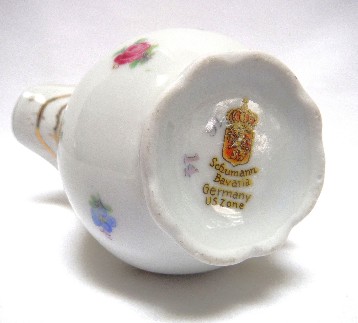 Schumann Bavaria Empress Dresden Flowers MID CENTURY CREAM AND OPEN SUGAR BOWL, produced in the US Zone of Germany after WWII