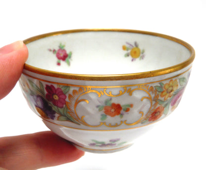 Schumann Bavaria Empress Dresden Flowers MID CENTURY CREAM AND OPEN SUGAR BOWL, produced in the US Zone of Germany after WWII
