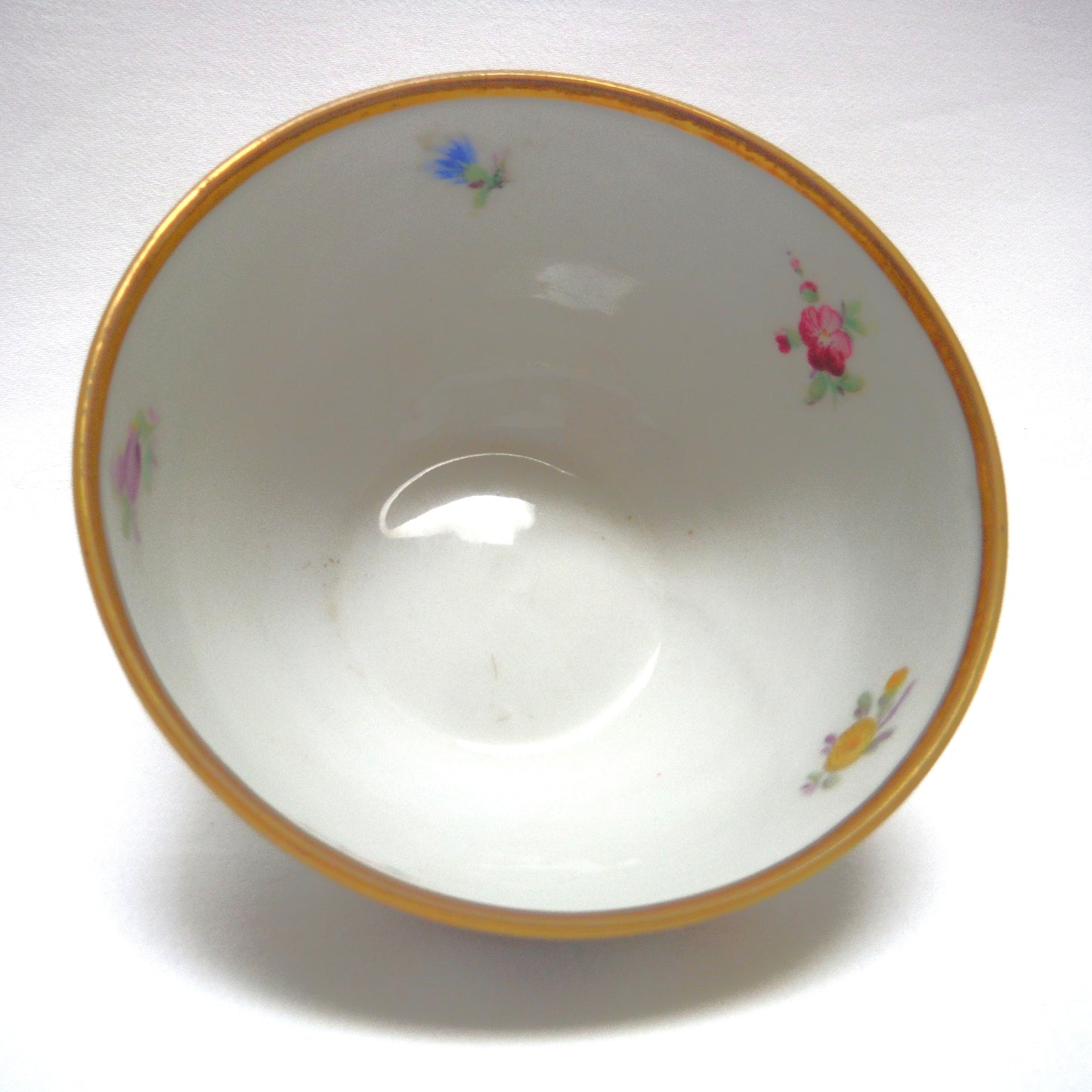 Schumann Bavaria Empress Dresden Flowers MID CENTURY CREAM AND OPEN SUGAR BOWL, produced in the US Zone of Germany after WWII