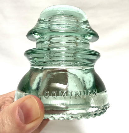 GLASS TELEGRAPH INSULATOR #42D, Made by DOMINION GLASS of CANADA in Misty Green Colour