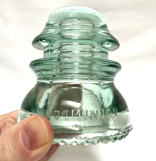 GLASS TELEGRAPH INSULATOR #42D, Made by DOMINION GLASS of CANADA in Misty Green Colour