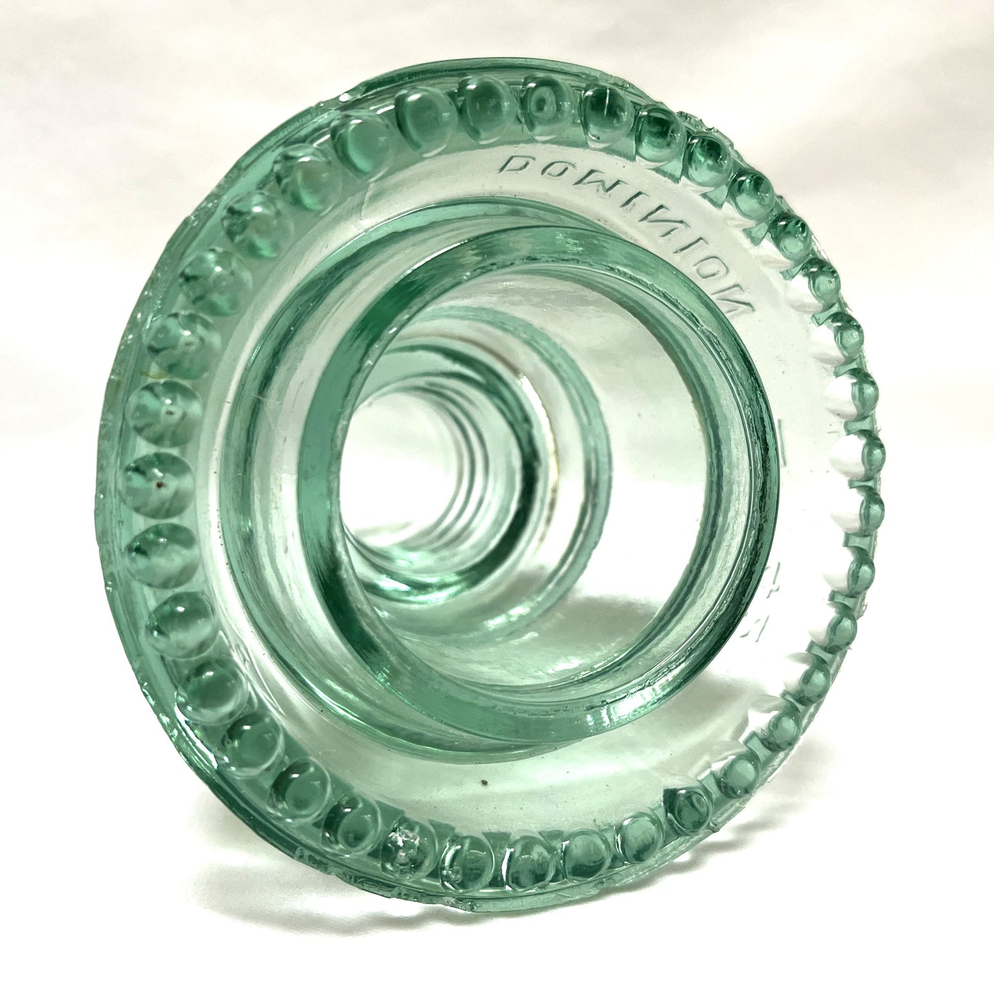 GLASS TELEGRAPH INSULATOR #42D, Made by DOMINION GLASS of CANADA in Misty Green Colour