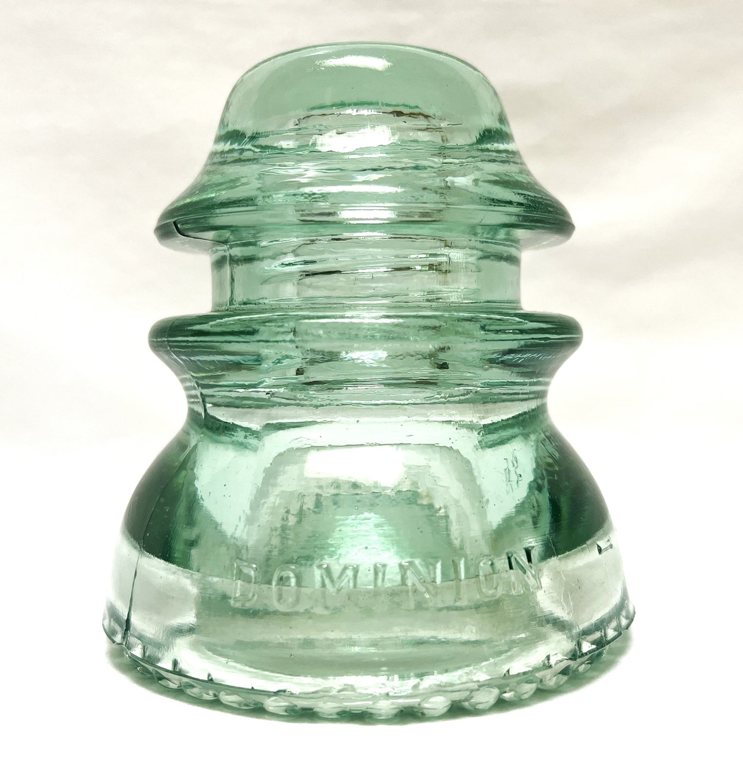 GLASS TELEGRAPH INSULATOR #42D, Made by DOMINION GLASS of CANADA in Misty Green Colour