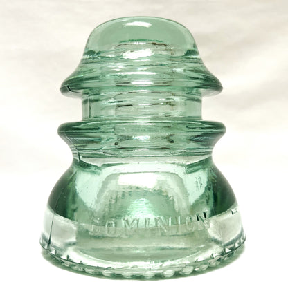 GLASS TELEGRAPH INSULATOR #42D, Made by DOMINION GLASS of CANADA in Misty Green Colour