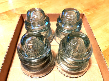 GLASS TELEGRAPH INSULATOR #42D, Made by DOMINION GLASS of CANADA in Misty Green Colour