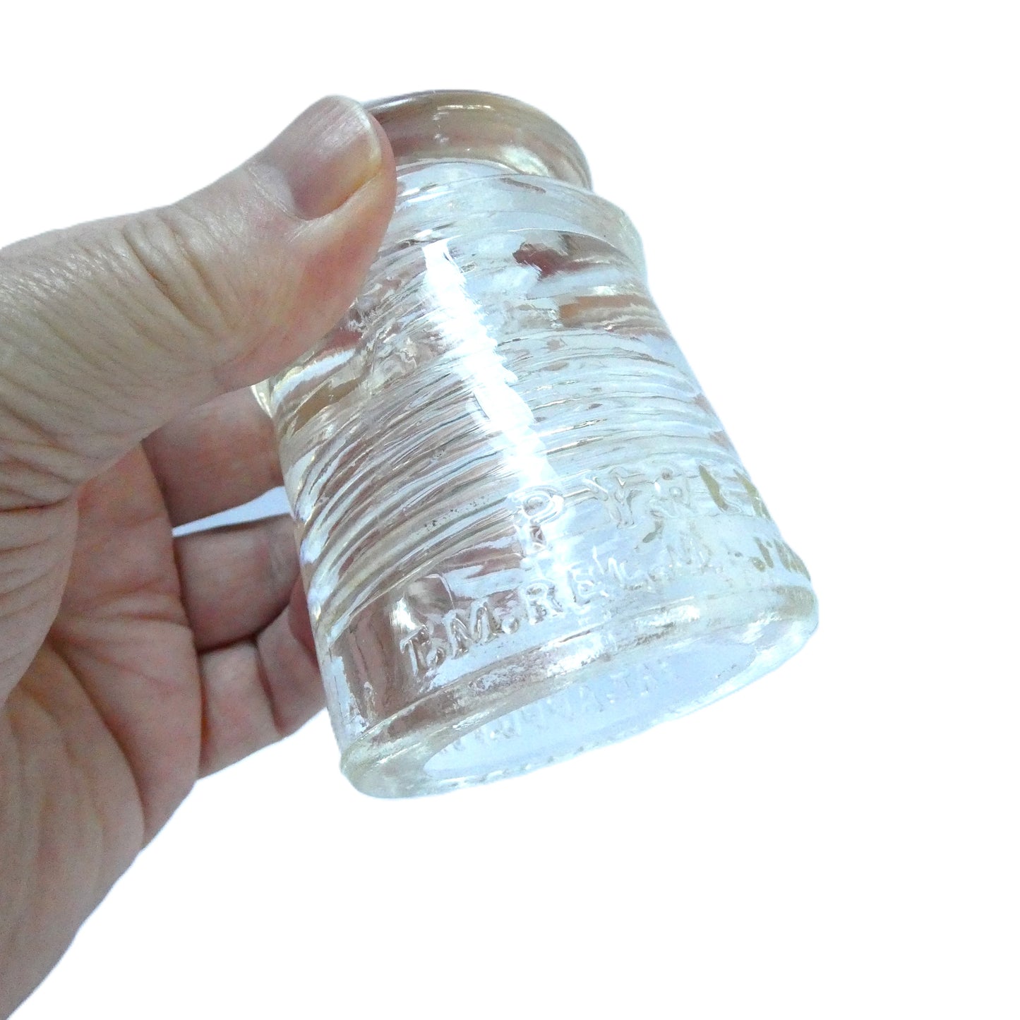 GLASS TELEGRAPH INSULATOR: AMERICAN CLEAR GLASS 'CN' STYLE BY PYREX, Made in USA (Priced Individually)