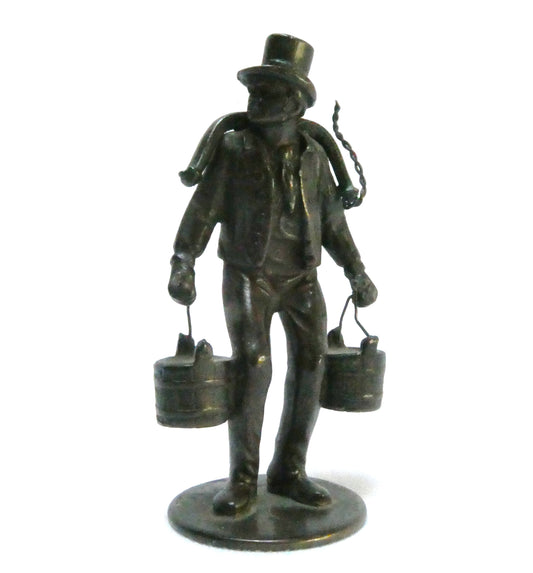 Vintage Bronze Metal Miniature Figurine: THE HAMBURG WATER CARRIER, known as 'Hans Hummel'