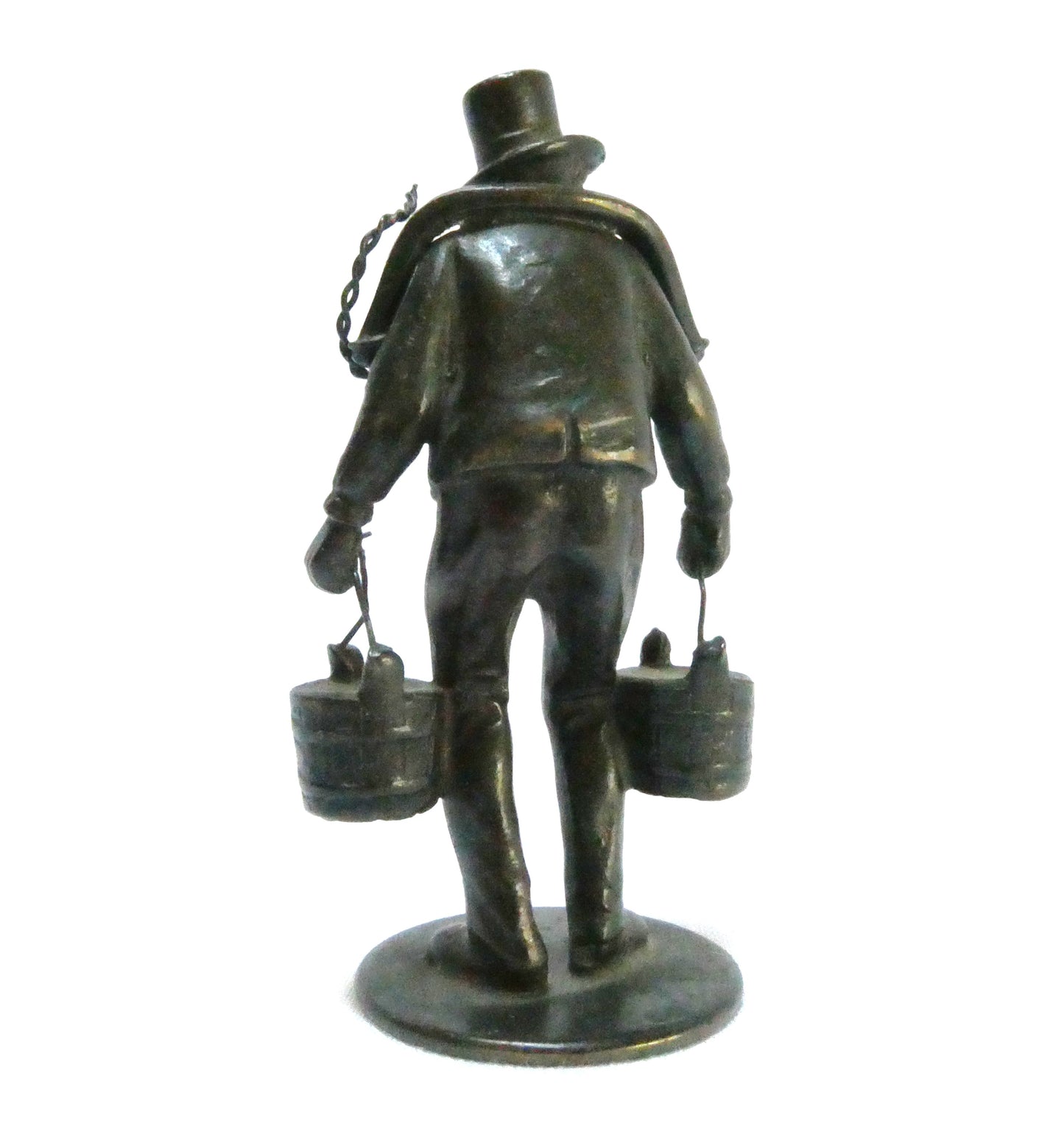 Vintage Bronze Metal Miniature Figurine: THE HAMBURG WATER CARRIER, known as 'Hans Hummel'