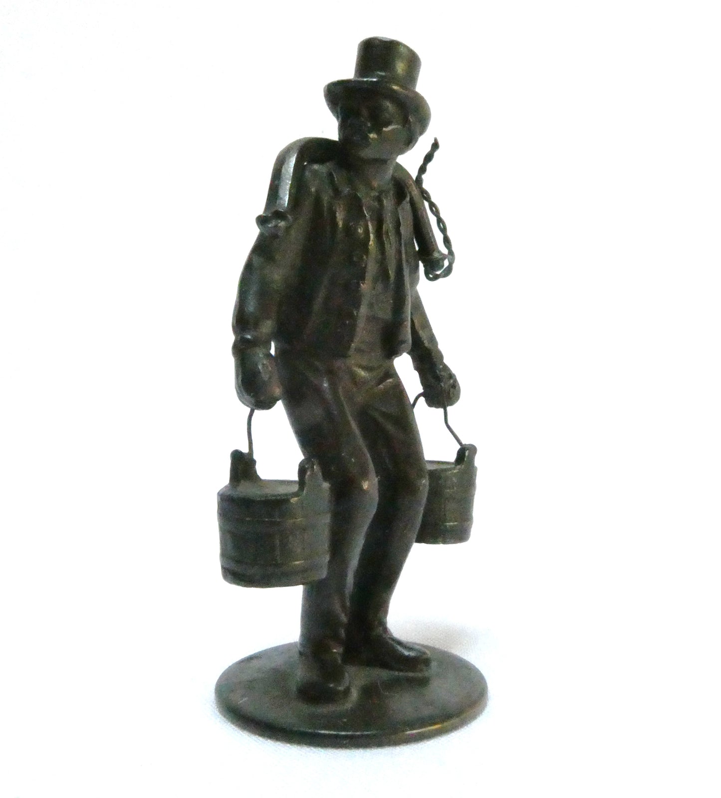 Vintage Bronze Metal Miniature Figurine: THE HAMBURG WATER CARRIER, known as 'Hans Hummel'