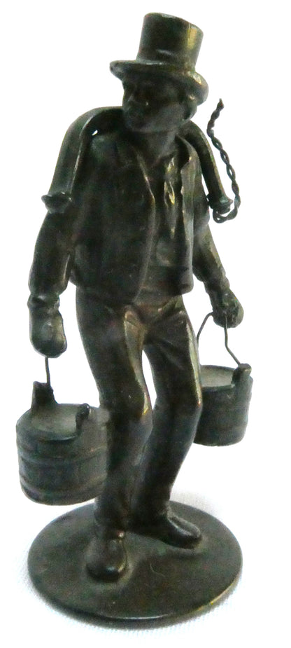 Vintage Bronze Metal Miniature Figurine: THE HAMBURG WATER CARRIER, known as 'Hans Hummel'