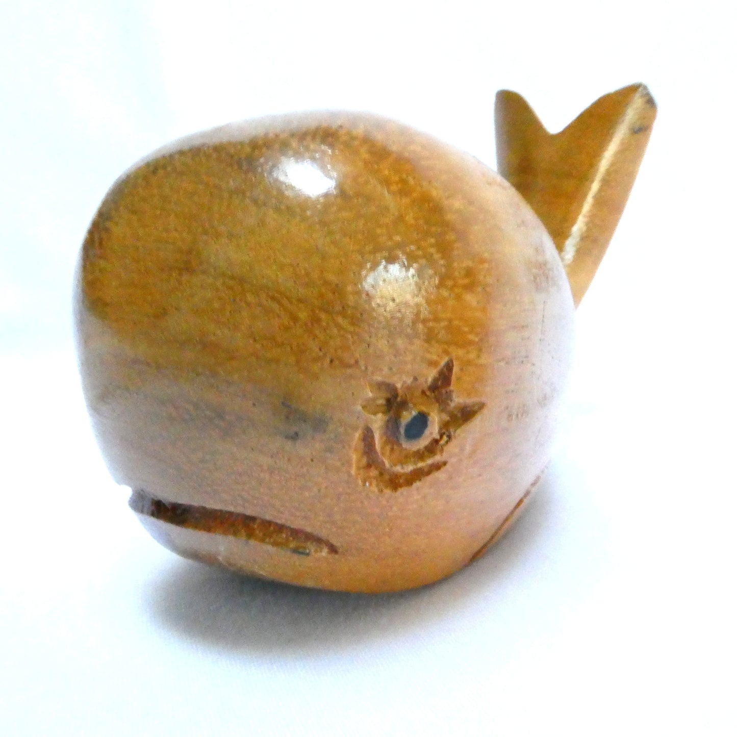 Vintage Hand Carved Exotic Wood Salt & Pepper Shakers: THE TWO MIGHTY WHALES