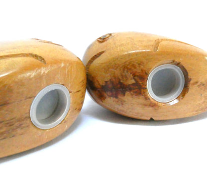 Vintage Hand Carved Exotic Wood Salt & Pepper Shakers: THE TWO MIGHTY WHALES