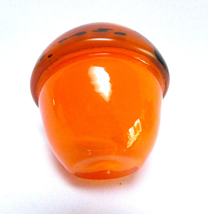 Antique 1940's Hand Painted Tropical Orange 3-Piece Glass Condiment Cruet Set, and Silver Plated Caddy