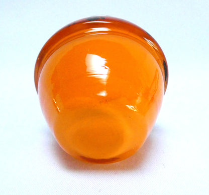 Antique 1940's Hand Painted Tropical Orange 3-Piece Glass Condiment Cruet Set, and Silver Plated Caddy