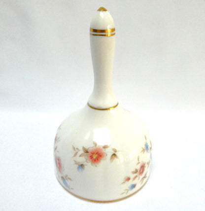 Vintage MINTON FINE BONE CHINA BELL, Made for The Danbury Mint in Peacock and Floral Design
