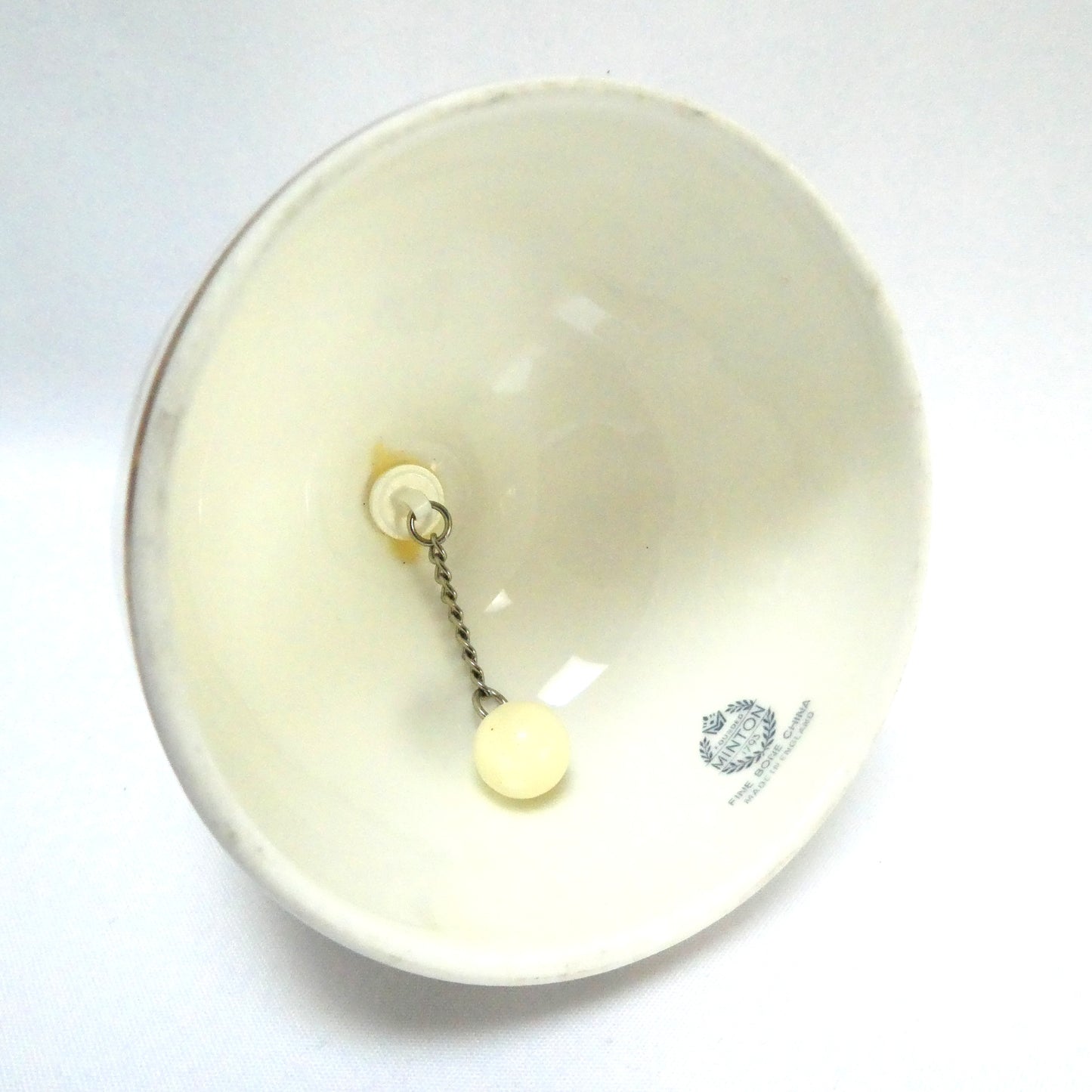 Vintage MINTON FINE BONE CHINA BELL, Made for The Danbury Mint in Peacock and Floral Design