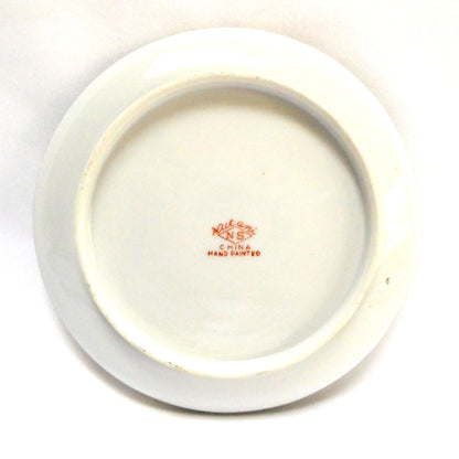 Vintage Hand-Painted Japanese Kutani ware 6-Piece Teapot, Teacups and Saucers in the Landscape and Bamboo Motif