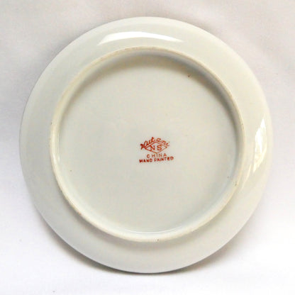 Vintage Hand-Painted Japanese Kutani ware 6-Piece Teapot, Teacups and Saucers in the Landscape and Bamboo Motif