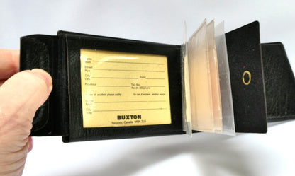 Vintage Buxton Black Leather Wallet BRAND NEW OLD STOCK: Imprinted TAHSIS COMPANY LTD.
