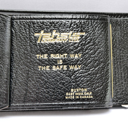 Vintage Buxton Black Leather Wallet BRAND NEW OLD STOCK: Imprinted TAHSIS COMPANY LTD.