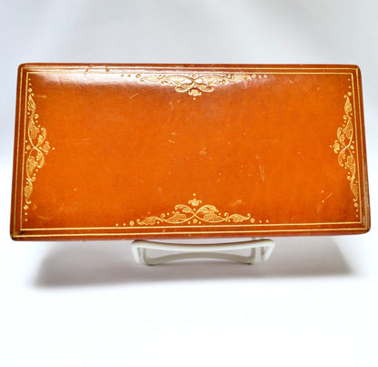 Mid-Century Italian-Made Wood and Leather PLAYING CARD DOUBLE DECK BOX