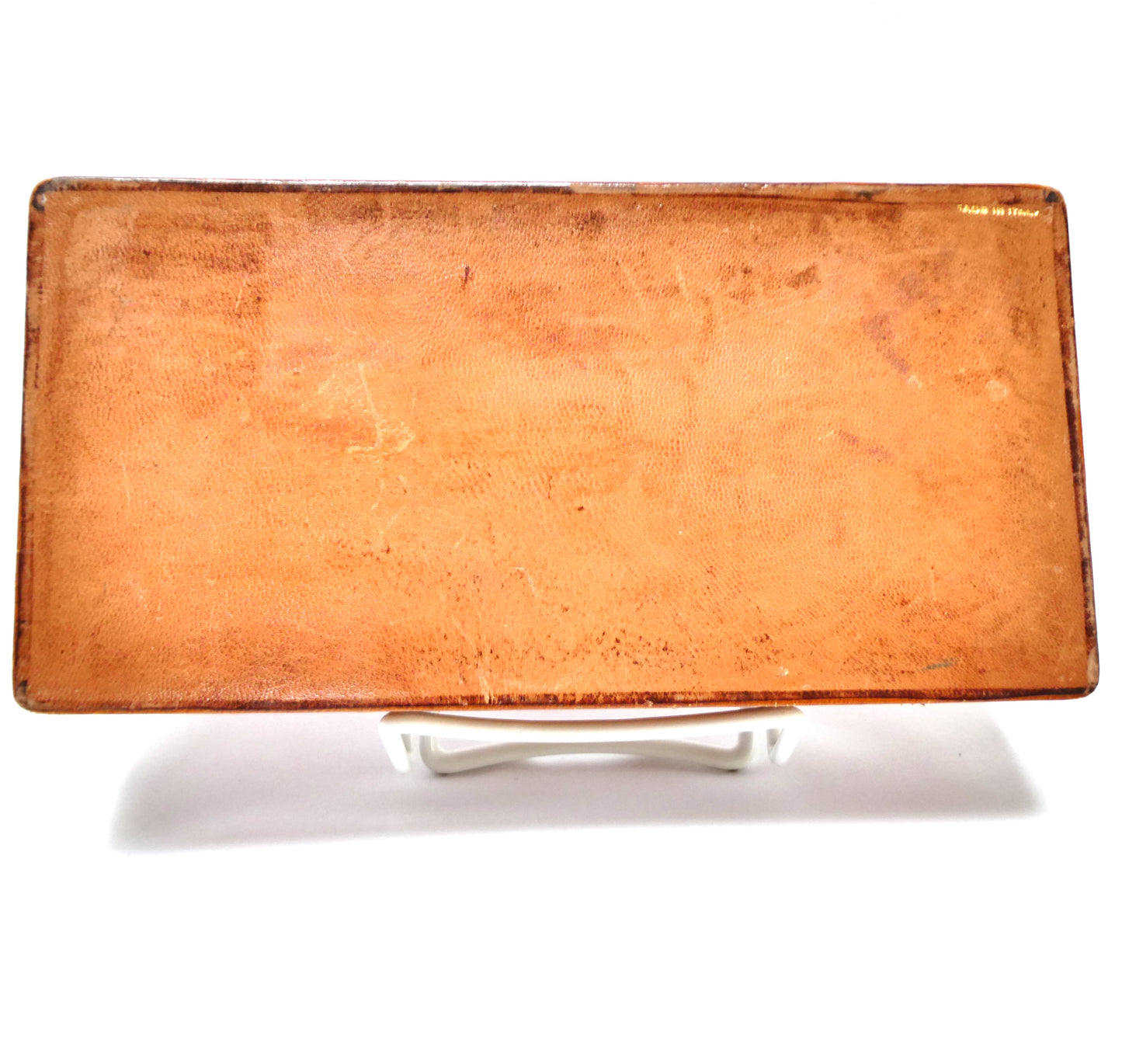 Mid-Century Italian-Made Wood and Leather PLAYING CARD DOUBLE DECK BOX
