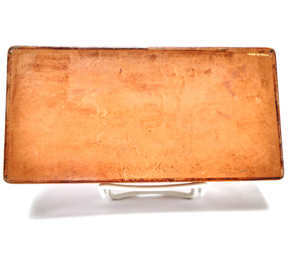 Mid-Century Italian-Made Wood and Leather PLAYING CARD DOUBLE DECK BOX