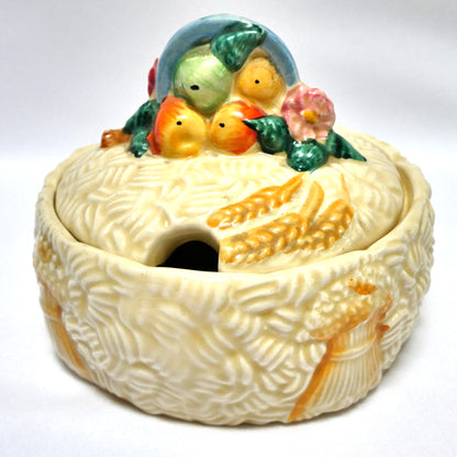 Rare Antique Clarice Cliff 'Celtic Harvest' PRESERVE POT AND LID,  by Newport Pottery of England