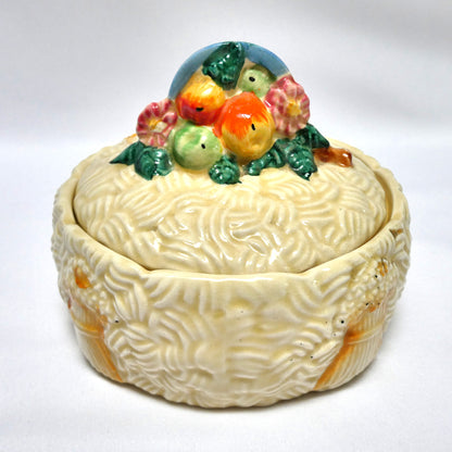 Rare Antique Clarice Cliff 'Celtic Harvest' PRESERVE POT AND LID,  by Newport Pottery of England