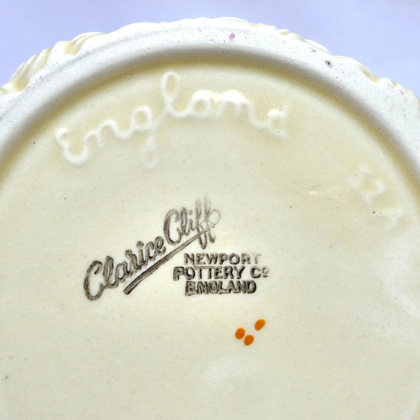 Rare Antique Clarice Cliff 'Celtic Harvest' PRESERVE POT AND LID,  by Newport Pottery of England