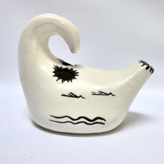 UNIQUE HANDMADE MEXICAN-STYLE FOLK ART POTTERY by Turorenda #734: THE GRACEFUL SWAN