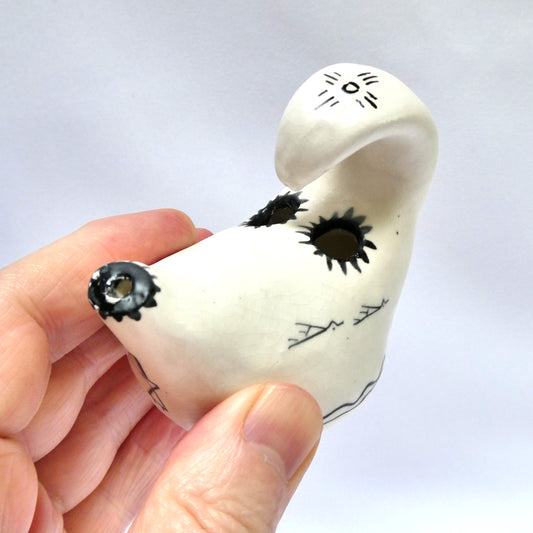 UNIQUE HANDMADE MEXICAN-STYLE FOLK ART POTTERY by Turorenda #734: THE GRACEFUL SWAN