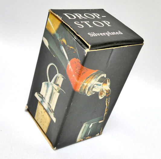 Vintage Swedish Silver Plated DROP-STOP DRIP-STOPPER WINE-POURER with DUAL-CORKS!
