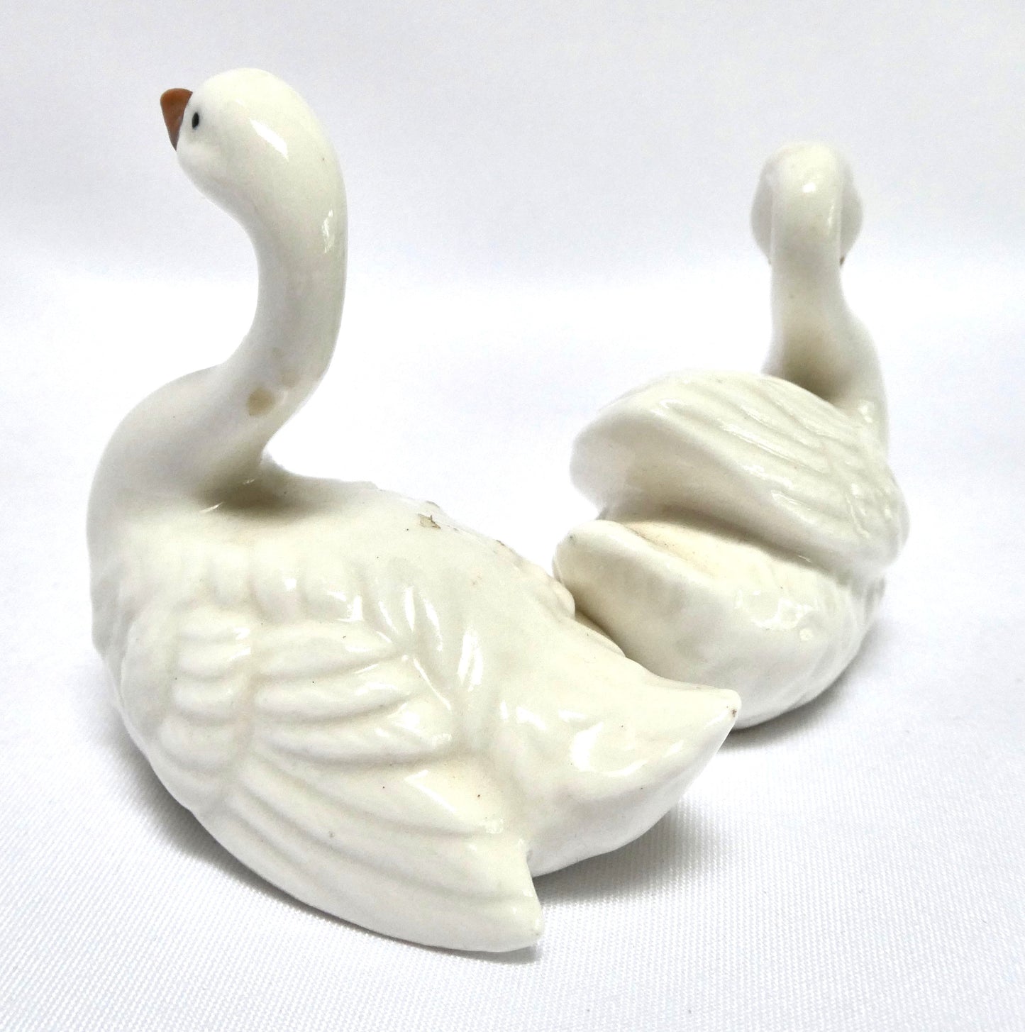 Vintage 60's PAIR OF WHITE SWAN SALT AND PEPPER SHAKERS, Made in Japan