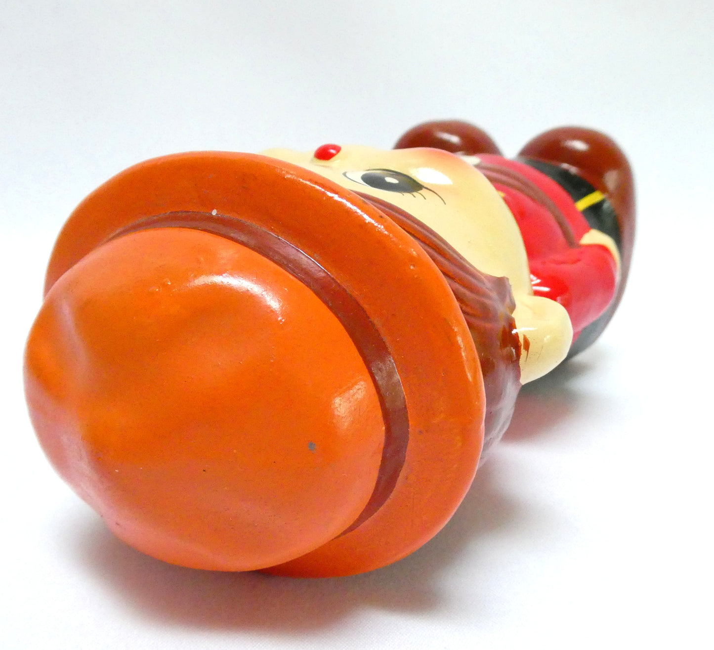 1960s Vintage handmade and hand-painted Japanese Ceramic Piggy Bank: THE ROYAL CANADIAN MOUNTED POLICE (RCMP)