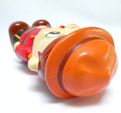 1960s Vintage handmade and hand-painted Japanese Ceramic Piggy Bank: THE ROYAL CANADIAN MOUNTED POLICE (RCMP)