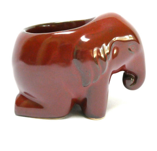 PartyLite Brown Ceramic Kneeling Elephant Tea Light Candle Holder
