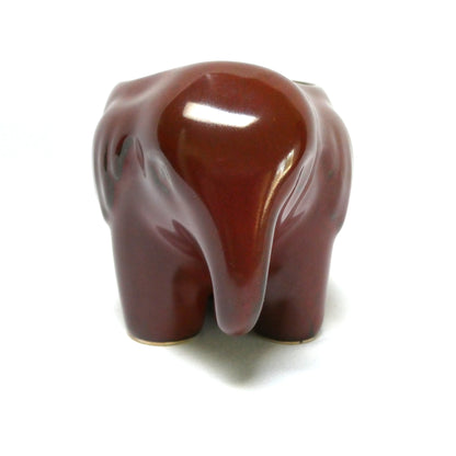 PartyLite Brown Ceramic Kneeling Elephant Tea Light Candle Holder