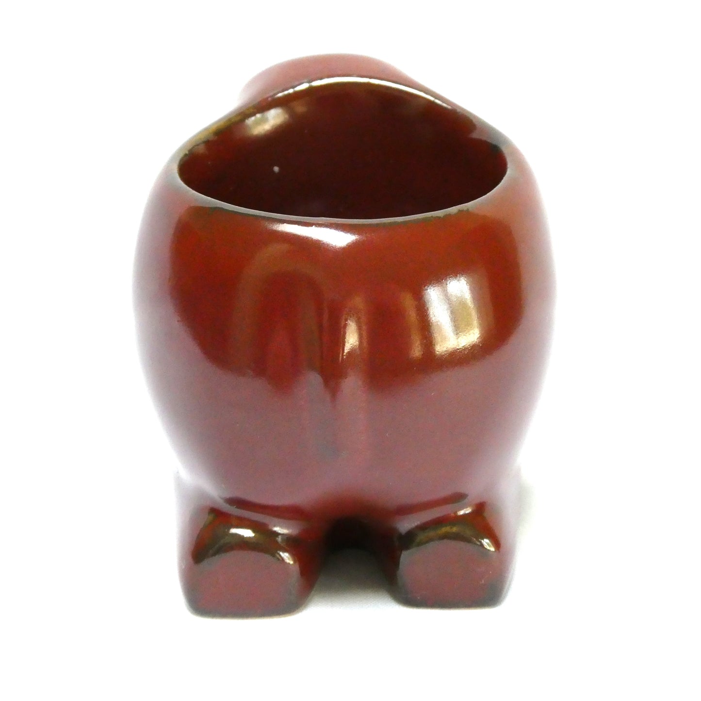 PartyLite Brown Ceramic Kneeling Elephant Tea Light Candle Holder