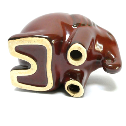 PartyLite Brown Ceramic Kneeling Elephant Tea Light Candle Holder
