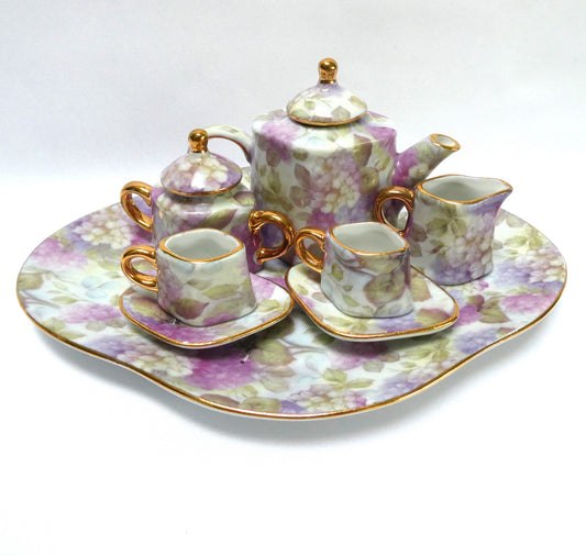 Vintage Porcelain Nostalgic 10-Piece Children's Miniature Tea Set by The Princess Mary-Anne Collection of China