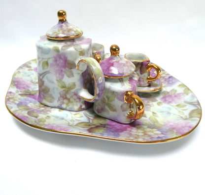 Vintage Porcelain Nostalgic 10-Piece Children's Miniature Tea Set by The Princess Mary-Anne Collection of China
