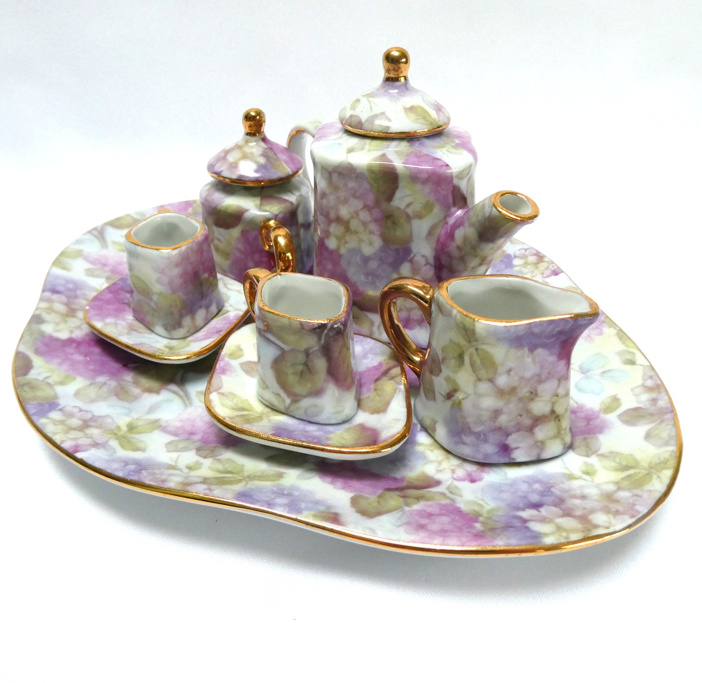 Vintage Porcelain Nostalgic 10-Piece Children's Miniature Tea Set by The Princess Mary-Anne Collection of China