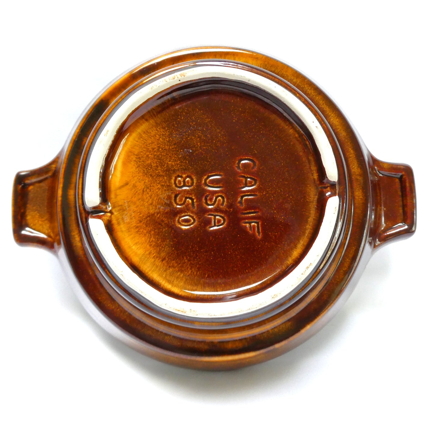 Vintage Mid-Century Modern Double-Handled Bowl Numbered 850, by The California USA Pottery Company