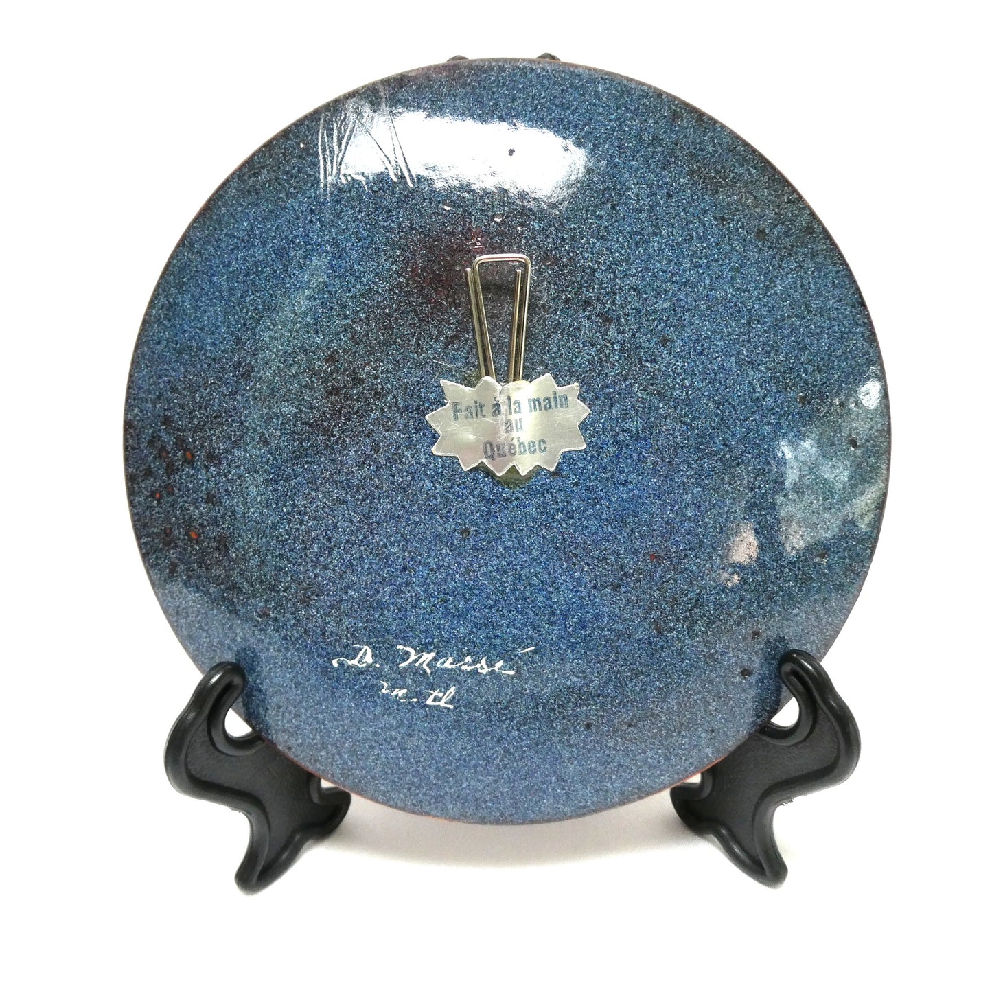 Vintage Enameled Copper Mini Dish, Hand-Painted by Canadian Artist D. Masse of Quebec, Canada