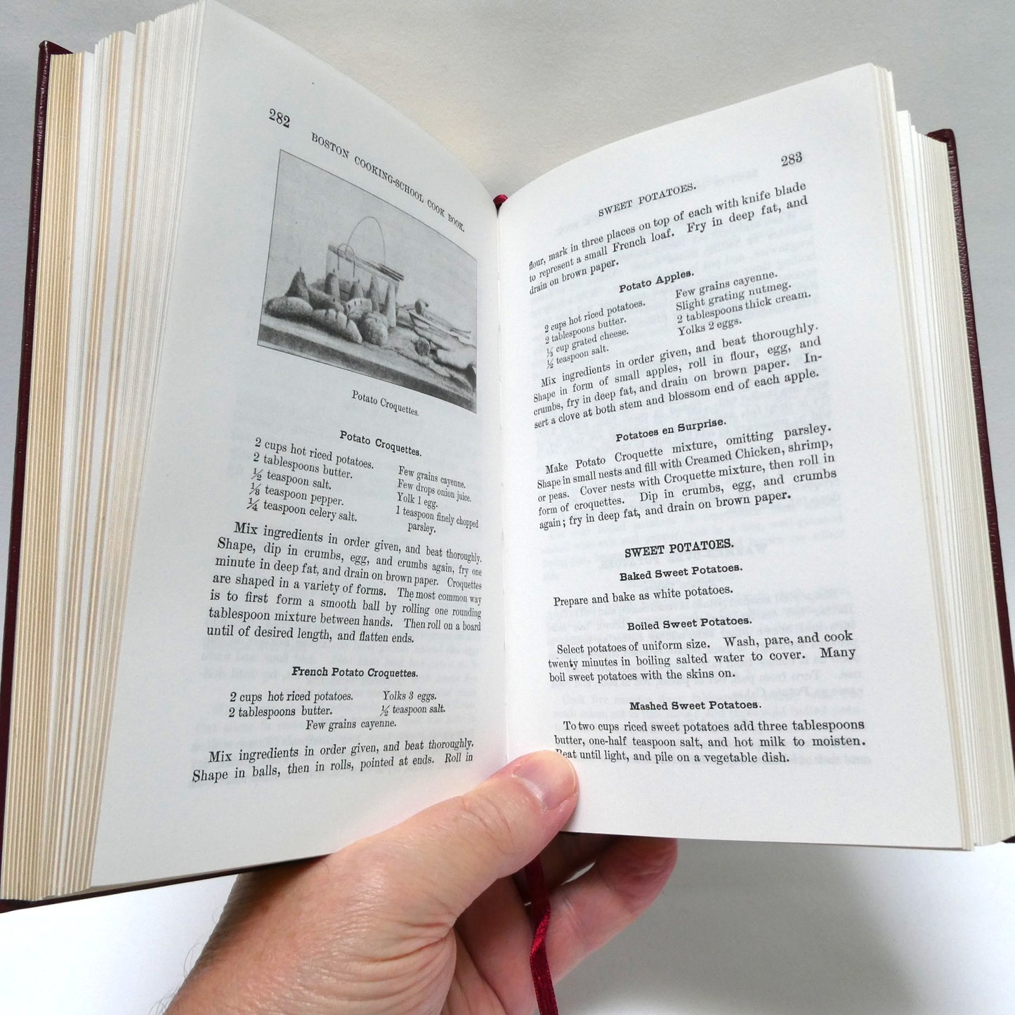 2002 Commemorative Edition of The ORIGINAL 1896 FANNIE FARMER COOKBOOK, in Leather with Gold-Gilting By The Boston Cooking School