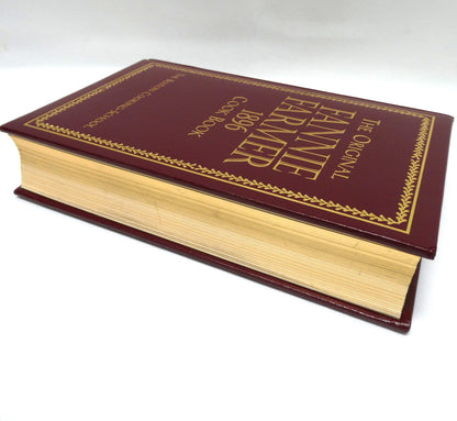 2002 Commemorative Edition of The ORIGINAL 1896 FANNIE FARMER COOKBOOK, in Leather with Gold-Gilting By The Boston Cooking School