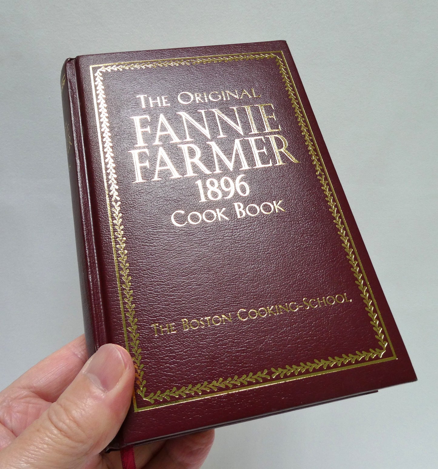 2002 Commemorative Edition of The ORIGINAL 1896 FANNIE FARMER COOKBOOK, in Leather with Gold-Gilting By The Boston Cooking School