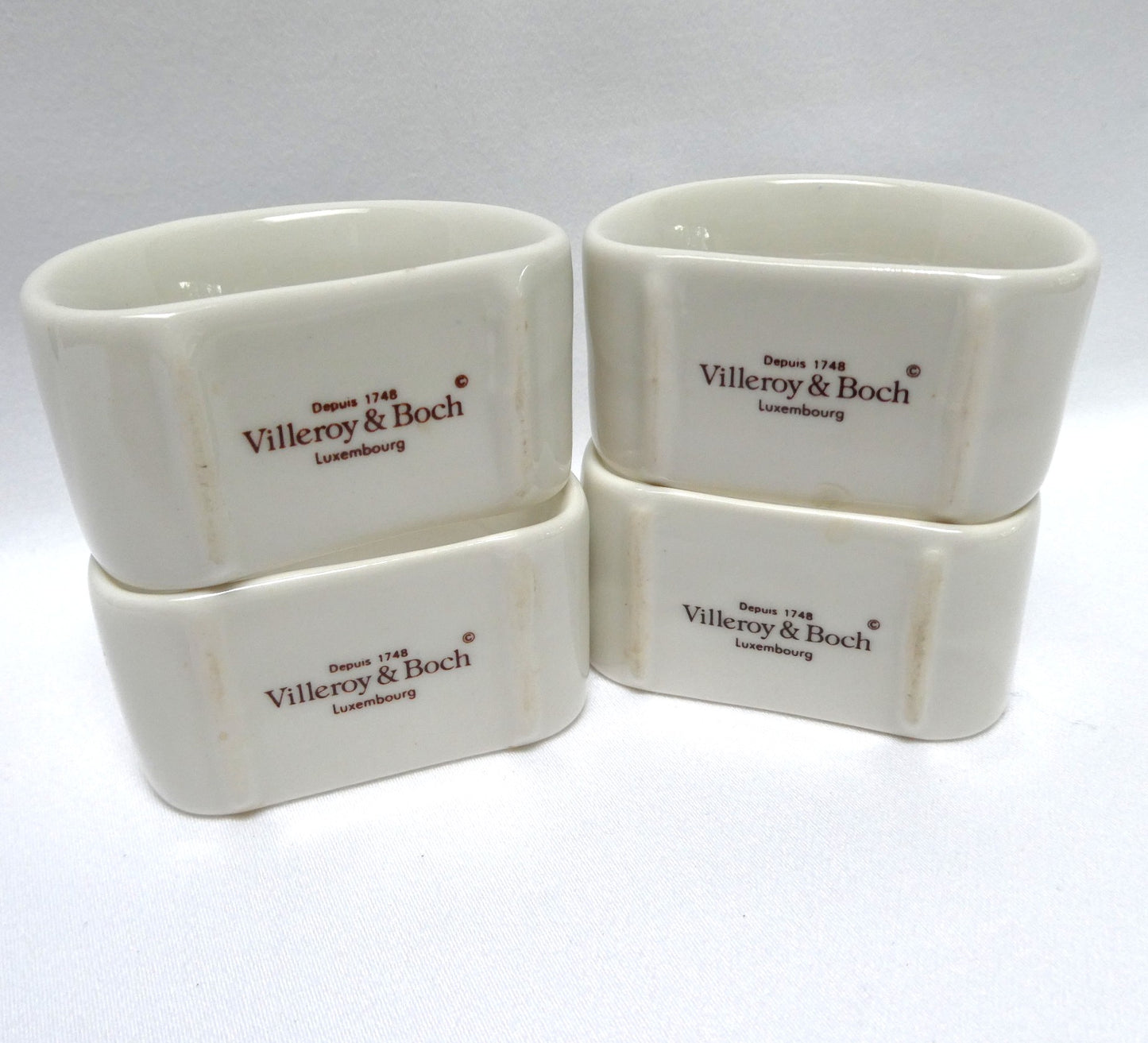 Vintage VILLEROY & BOCH Ceramic Napkin Rings: Designed by Naif Artist Gérard Laplau