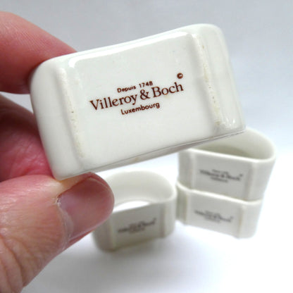 Vintage VILLEROY & BOCH Ceramic Napkin Rings: Designed by Naif Artist Gérard Laplau